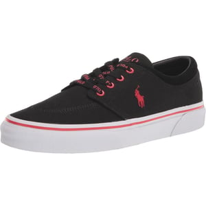 POLO RALPH LAUREN Mens Keaton Laceless SneakersBlackRl2000 Red