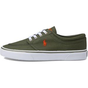 POLO RALPH LAUREN Mens Keaton Laceless SneakersDark SageOrange Pp