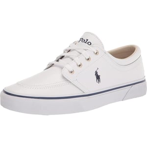 POLO RALPH LAUREN Mens Keaton Laceless SneakersWhiteNavy Pp