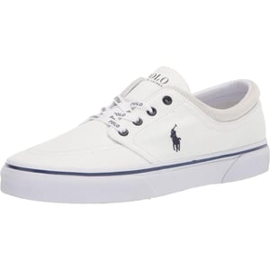 POLO RALPH LAUREN Mens Keaton Laceless SneakersWhiteNewport Navy Pp