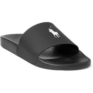 POLO RALPH LAUREN Womens Polo Slide SandalBlackWhite Pp