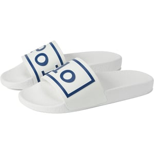 POLO RALPH LAUREN Womens Polo Slide SandalWhiteLight Navy Polo