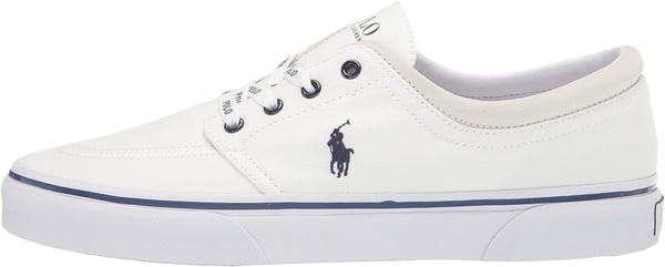 POLO RALPH LAUREN Mens Keaton Laceless SneakersWhiteNewport Navy Pp