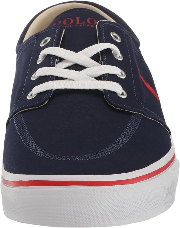 POLO RALPH LAUREN Mens Keaton Laceless SneakersNewport NavyRed Pp