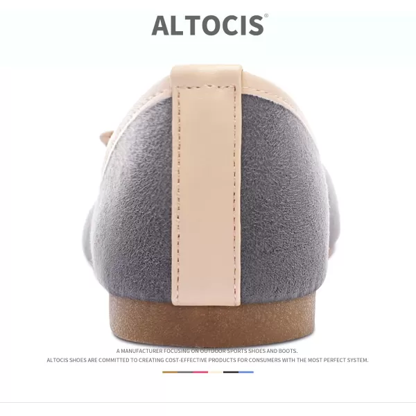 ALTOCIS Womens Faux Suede Ballet Flats Casual Round Toe Bow-Knot Slip ons Memory Foam Textile Dressy Flats Cute Bow Tie Knot