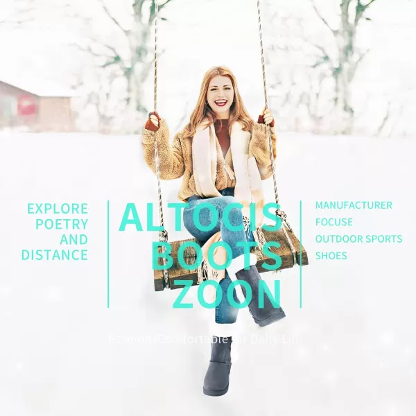 ALTOCIS Women’s Fur Lined winter snow boots Short Mid Calf fashion boot Art Resin button Faux Suede boots for women
