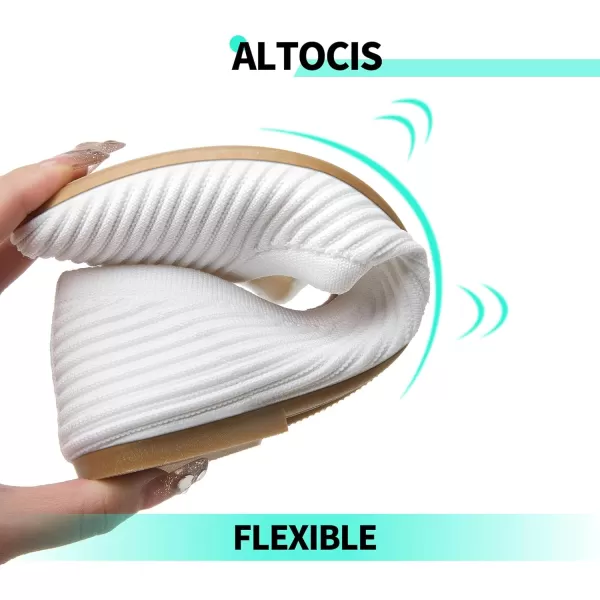 ALTOCIS Womens Knit Ballet Flats Ladies Comfortable Pointed-Toe Dressy Shoes Casual Soft Flat Shoes Ballerina Walking Flats Shoes