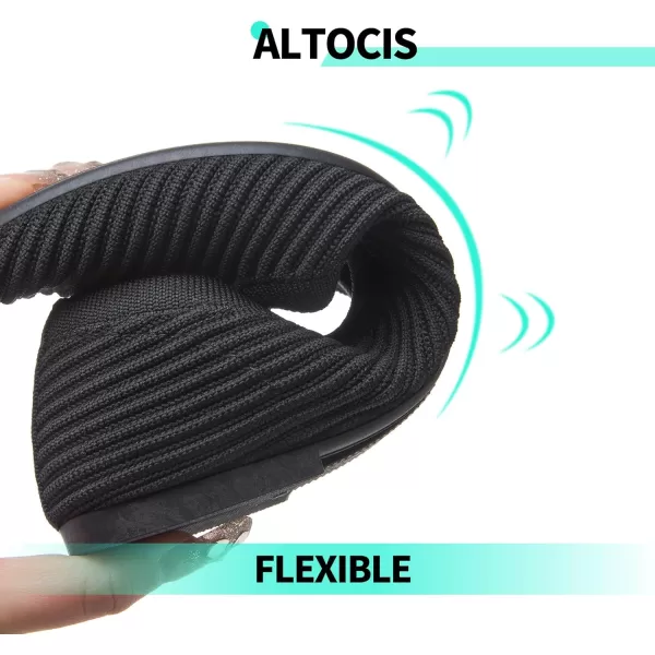 ALTOCIS Womens Knit Ballet Flats Ladies Comfortable Pointed-Toe Dressy Shoes Casual Soft Flat Shoes Ballerina Walking Flats Shoes
