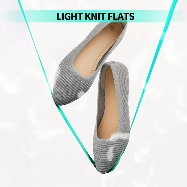 ALTOCIS Womens Knit Ballet Flats Ladies Comfortable Pointed-Toe Dressy Shoes Casual Soft Flat Shoes Ballerina Walking Flats Shoes