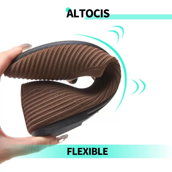 ALTOCIS Womens Knit Ballet Flats Ladies Comfortable Pointed-Toe Dressy Shoes Casual Soft Flat Shoes Ballerina Walking Flats Shoes