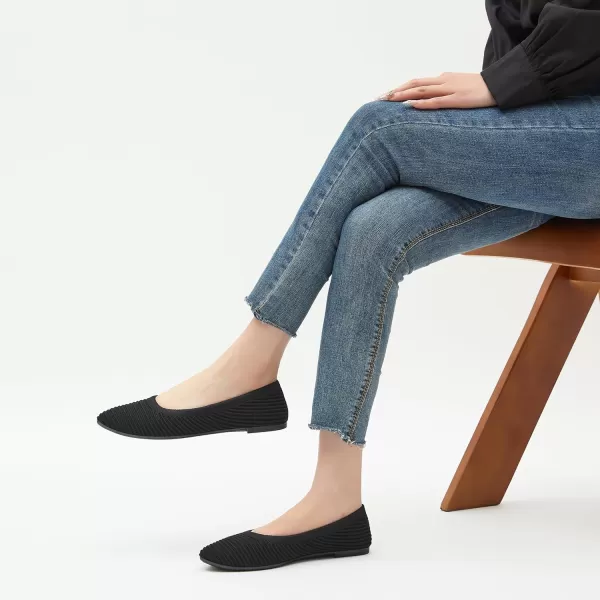 ALTOCIS Womens Knit Ballet Flats Ladies Comfortable Pointed-Toe Dressy Shoes Casual Soft Flat Shoes Ballerina Walking Flats Shoes