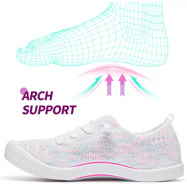 ALTOCIS Women's Knit Slip On Sneakers Ladies Elastic Low Top Flats Lightweight Breathe Mesh Fashion Sneakers Cute Flying Woven Loafers