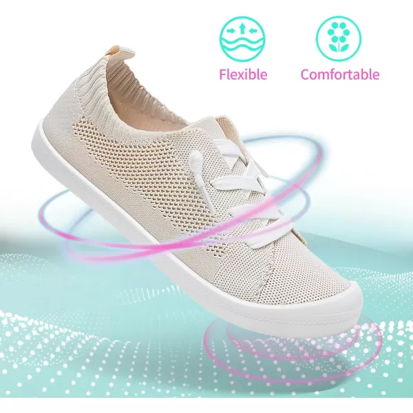 ALTOCIS Women's Knit Slip On Sneakers Ladies Elastic Low Top Flats Lightweight Breathe Mesh Fashion Sneakers Cute Flying Woven Loafers