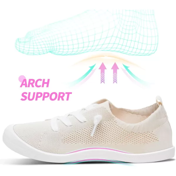 ALTOCIS Women's Knit Slip On Sneakers Ladies Elastic Low Top Flats Lightweight Breathe Mesh Fashion Sneakers Cute Flying Woven Loafers
