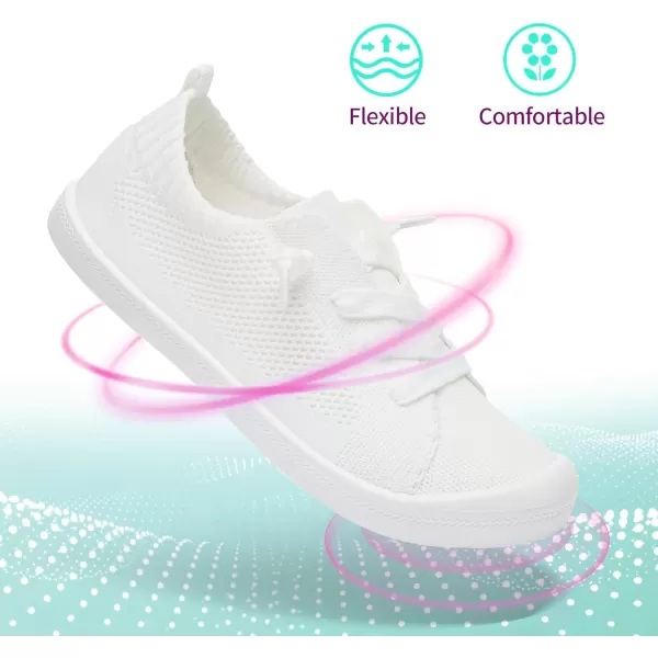 ALTOCIS Women's Knit Slip On Sneakers Ladies Elastic Low Top Flats Lightweight Breathe Mesh Fashion Sneakers Cute Flying Woven Loafers