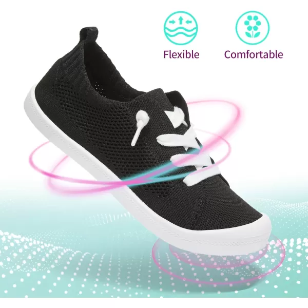 ALTOCIS Women's Knit Slip On Sneakers Ladies Elastic Low Top Flats Lightweight Breathe Mesh Fashion Sneakers Cute Flying Woven Loafers