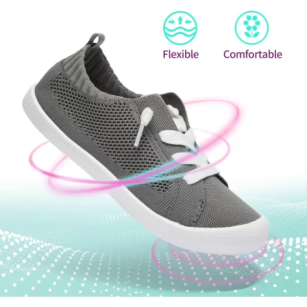 ALTOCIS Women's Knit Slip On Sneakers Ladies Elastic Low Top Flats Lightweight Breathe Mesh Fashion Sneakers Cute Flying Woven Loafers