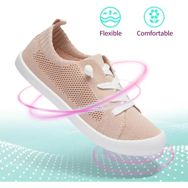 ALTOCIS Women's Knit Slip On Sneakers Ladies Elastic Low Top Flats Lightweight Breathe Mesh Fashion Sneakers Cute Flying Woven Loafers