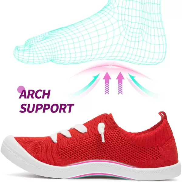 ALTOCIS Women's Knit Slip On Sneakers Ladies Elastic Low Top Flats Lightweight Breathe Mesh Fashion Sneakers Cute Flying Woven Loafers