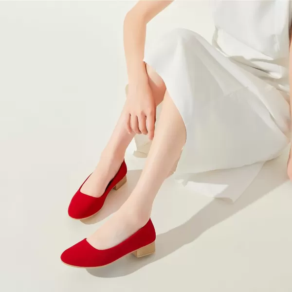 ALTOCIS Women’s Low Block Chunky Heels Pumps Ladies Elegant Closed Round Toe Pumps Shoes Low Platform Office Pumps Shoes