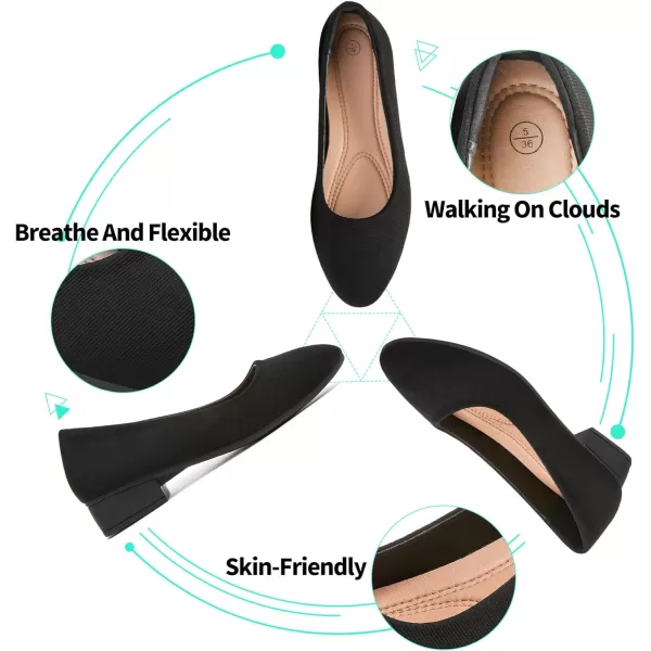 ALTOCIS Women’s Low Block Chunky Heels Pumps Ladies Elegant Closed Round Toe Pumps Shoes Low Platform Office Pumps Shoes