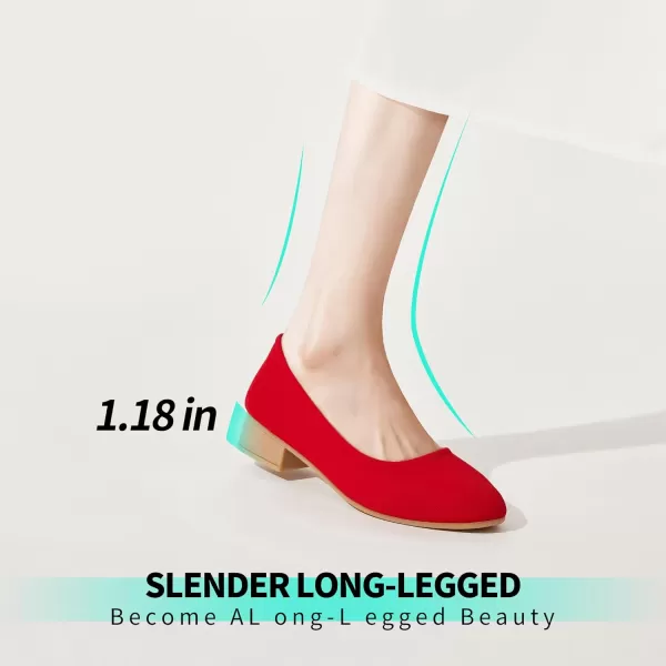 ALTOCIS Women’s Low Block Chunky Heels Pumps Ladies Elegant Closed Round Toe Pumps Shoes Low Platform Office Pumps Shoes