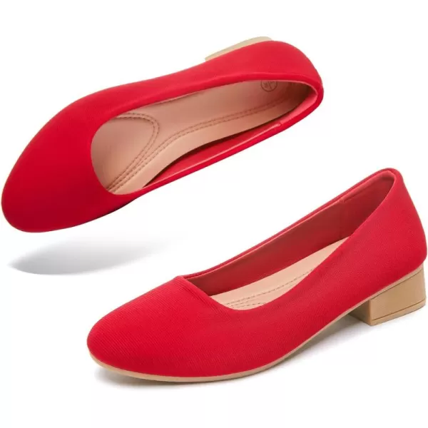 ALTOCIS Women’s Low Block Chunky Heels Pumps Ladies Elegant Closed Round Toe Pumps Shoes Low Platform Office Pumps Shoes