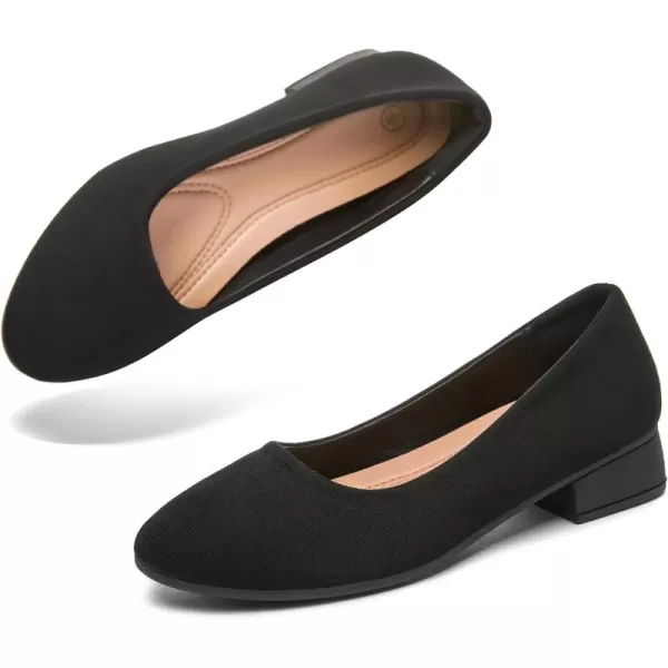 ALTOCIS Women’s Low Block Chunky Heels Pumps Ladies Elegant Closed Round Toe Pumps Shoes Low Platform Office Pumps Shoes