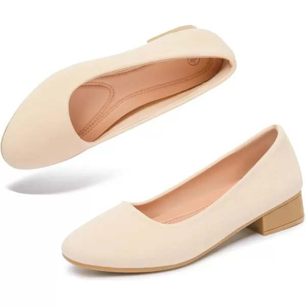ALTOCIS Women’s Low Block Chunky Heels Pumps Ladies Elegant Closed Round Toe Pumps Shoes Low Platform Office Pumps Shoes