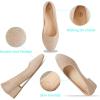 imageALTOCIS Womens Low Block Chunky Heels Pumps Ladies Elegant Closed Round Toe Pumps Shoes Low Platform Office Pumps ShoesGold
