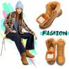imageALTOCIS Womens Fur Lined Winter Snow Boots Short Mid Calf Fashion Boot Art Resin Button Faux Suede Boots for WomenChestnut1