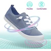 image:imageALTOCIS Womens Knit Slip On Sneakers Ladies Elastic Low Top Flats Lightweight Breathe Mesh Fashion Sneakers Cute Flying Woven LoafersBlue