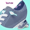image:imageALTOCIS Womens Knit Slip On Sneakers Ladies Elastic Low Top Flats Lightweight Breathe Mesh Fashion Sneakers Cute Flying Woven LoafersBlue