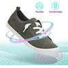 image:imageALTOCIS Womens Knit Slip On Sneakers Ladies Elastic Low Top Flats Lightweight Breathe Mesh Fashion Sneakers Cute Flying Woven LoafersOlive Green