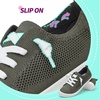 image:imageALTOCIS Womens Knit Slip On Sneakers Ladies Elastic Low Top Flats Lightweight Breathe Mesh Fashion Sneakers Cute Flying Woven LoafersOlive Green