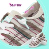image:imageALTOCIS Womens Knit Slip On Sneakers Ladies Elastic Low Top Flats Lightweight Breathe Mesh Fashion Sneakers Cute Flying Woven LoafersPink Stripe