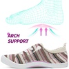 image:imageALTOCIS Womens Knit Slip On Sneakers Ladies Elastic Low Top Flats Lightweight Breathe Mesh Fashion Sneakers Cute Flying Woven LoafersPink Stripe