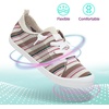 image:imageALTOCIS Womens Knit Slip On Sneakers Ladies Elastic Low Top Flats Lightweight Breathe Mesh Fashion Sneakers Cute Flying Woven LoafersPink Stripe