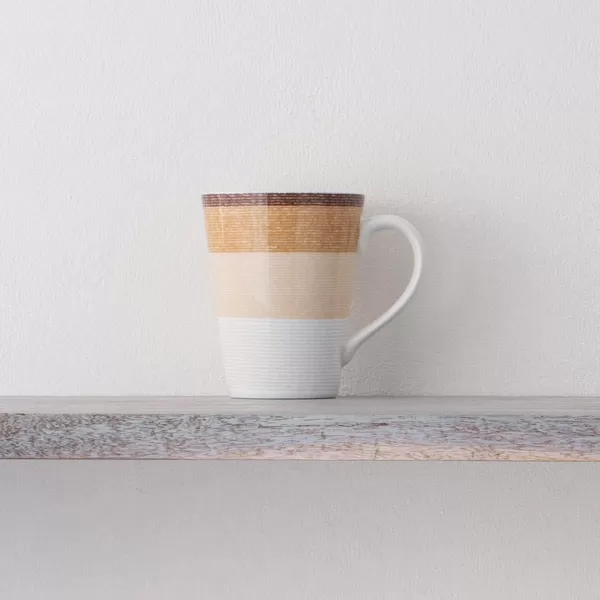 Noritake Colorscapes Layers Desert Mug, 12 oz., Set of 4 in Orange/White