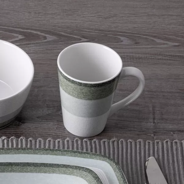 Noritake Colorscapes Layers Sage Mug, 12 oz., Set of 4 in Green/White