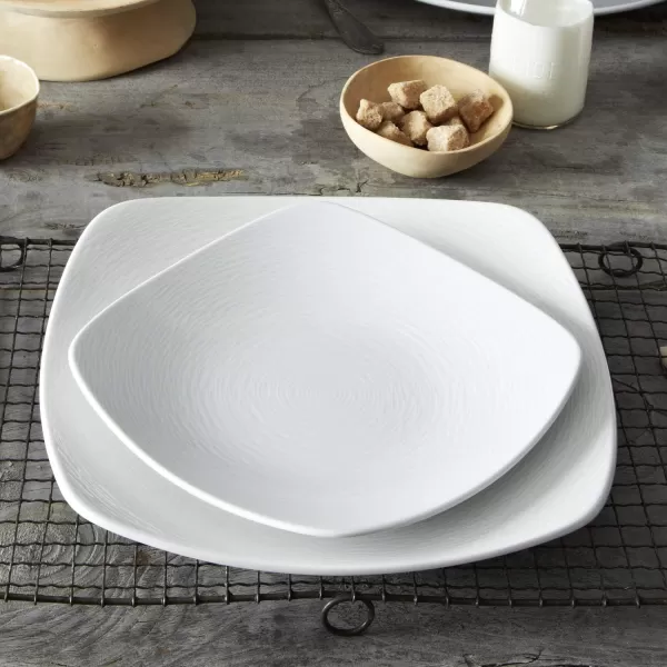 Noritake Wow Swirl 6-1/2-Inch Quad Plate, Mini, Set of 4