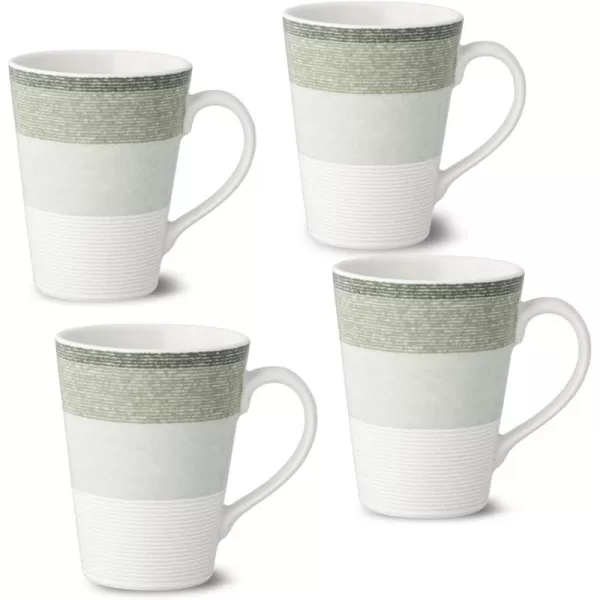 Noritake Colorscapes Layers Sage Mug, 12 oz., Set of 4 in Green/White