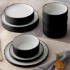imageNoritake ColorTex Stone Black 16Piece Dinnerware Set Service for 4Black