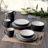 imageNoritake Colorwave Graphite 16Piece Set  Coupe Service for 4 in BlackGraphite