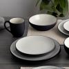 imageNoritake Colorwave Graphite 16Piece Set  Coupe Service for 4 in BlackGraphite