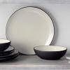 imageNoritake Colorwave Graphite 16Piece Set  Coupe Service for 4 in BlackGraphite