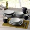 imageNoritake Colorwave Slate 16Piece Set  Square Slate  Graphite in BlackGraphiteGrey
