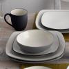 imageNoritake Colorwave Slate 16Piece Set  Square Slate  Graphite in BlackGraphiteGrey