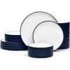 imageNoritake ColorTex Stone Navy 12Piece Dinnerware Set Service for 4