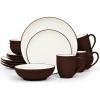 imageNoritake Colorwave Chocolate 16Piece Set  Coupe Service for 4 in BrownChocolate